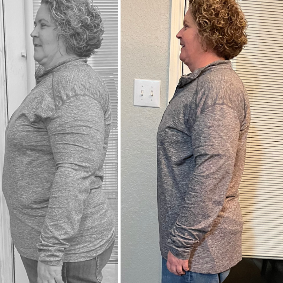 Before and After of Independent Optavia Coach Emily