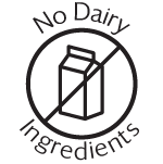 OPT Icon No Dairy Ingredients. Does not Contains Dairy Ingredients